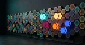 Best MCP servers shown as a wall of modular glowing blocks with a few selected