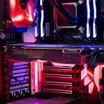 Budget local AI build with a single graphics card inside a lit case