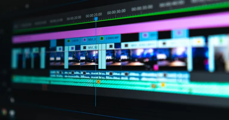 DaVinci Resolve 21.1 video editing timeline on a colour grading suite